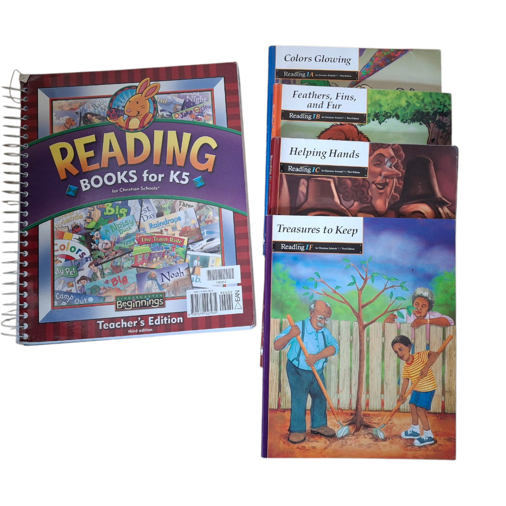BJU‎ Reading K5 Teacher's manual and 4 readers homeschool kindergarten